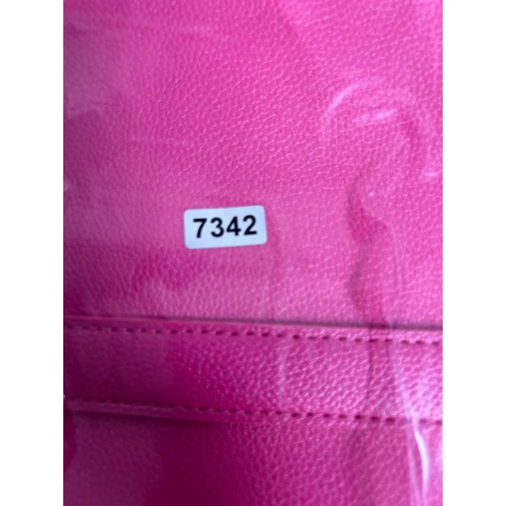 Barbiecore Juicy Couture Womens Large Hot Pink Studded Faux Leather Tote Bag‎